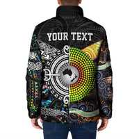 Australia New Zealand Personalised Padded Jacket Maori Aboriginal Art Style - Polynesian Pride