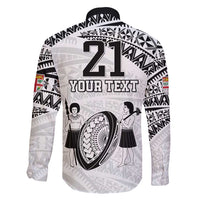 Custom Fiji Rugby Pacific Family Matching Long Sleeve Bodycon Dress and Hawaiian Shirt Polynesian Palm Tattoo