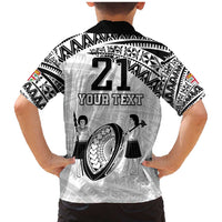Custom Fiji Rugby Pacific Family Matching Mermaid Dress and Hawaiian Shirt Polynesian Palm Tattoo LT9 - Polynesian Pride