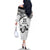 Custom Fiji Rugby Pacific Family Matching Off The Shoulder Long Sleeve Dress and Hawaiian Shirt Polynesian Palm Tattoo