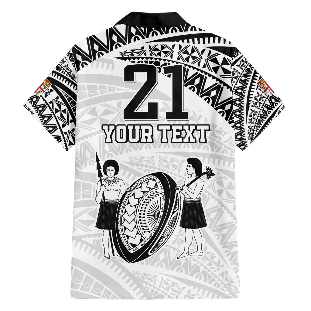 Custom Fiji Rugby Pacific Family Matching Short Sleeve Bodycon Dress and Hawaiian Shirt Polynesian Palm Tattoo LT9 - Polynesian Pride