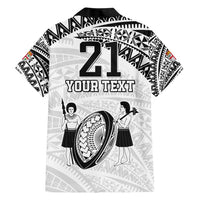 Custom Fiji Rugby Pacific Family Matching Short Sleeve Bodycon Dress and Hawaiian Shirt Polynesian Palm Tattoo LT9 - Polynesian Pride