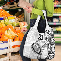 Custom Fiji Rugby Pacific Grocery Bag Polynesian Palm Tattoo