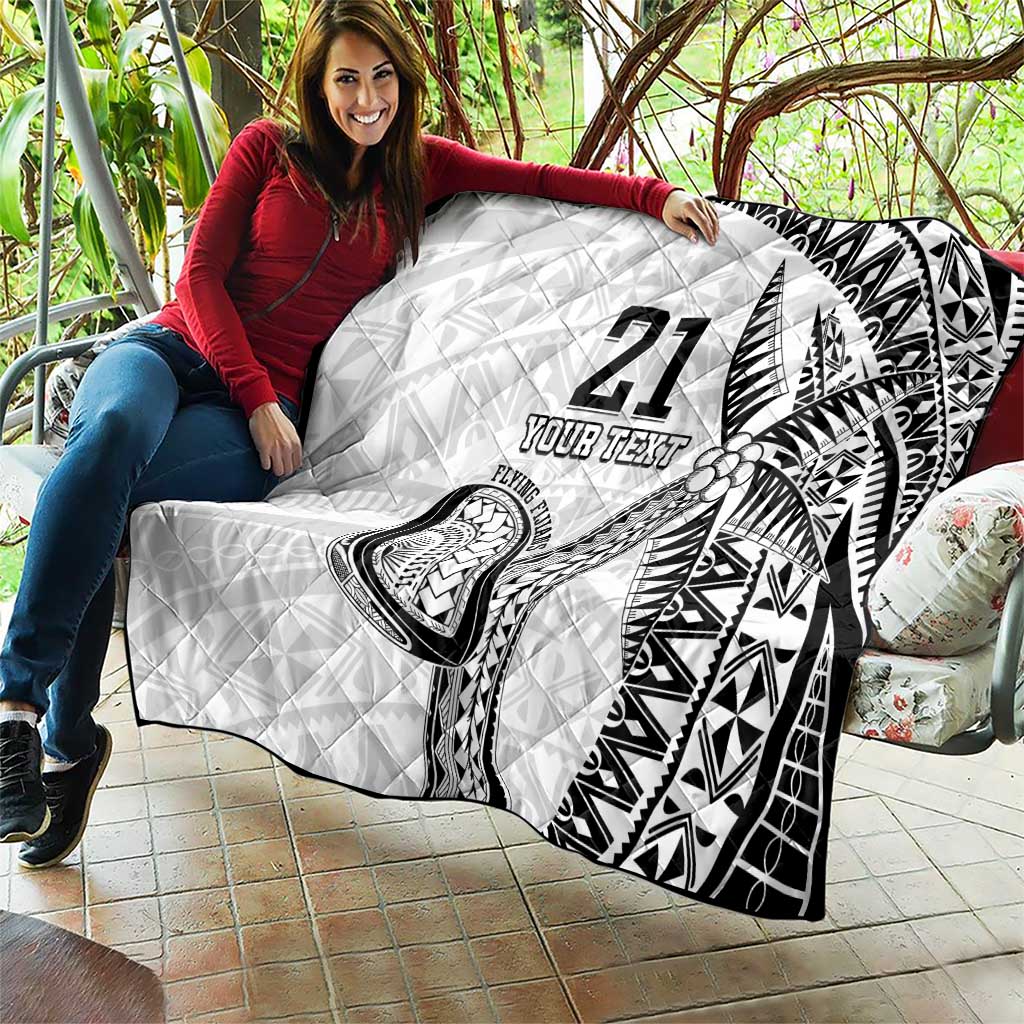 Custom Fiji Rugby Pacific Quilt Polynesian Palm Tattoo