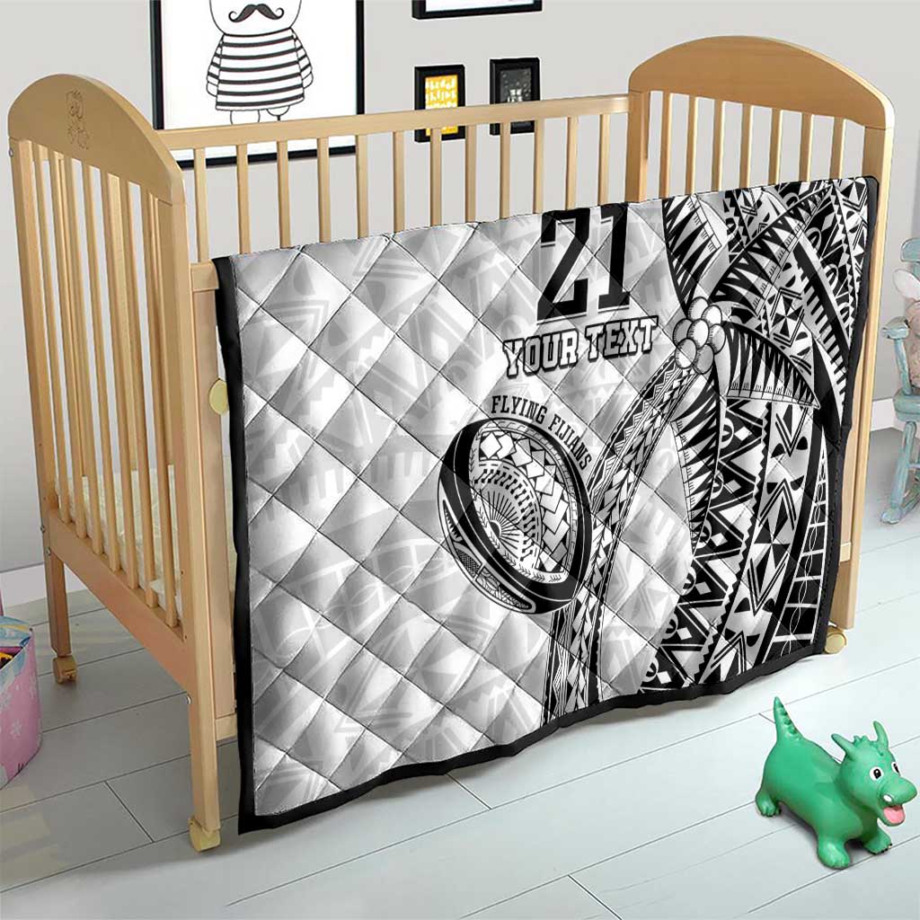 Custom Fiji Rugby Pacific Quilt Polynesian Palm Tattoo