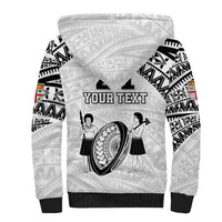 Custom Fiji Rugby Pacific Sherpa Hoodie Polynesian Palm Tattoo