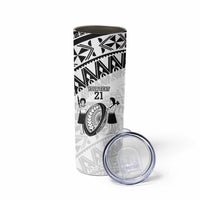 Custom Fiji Rugby Pacific Skinny Tumbler Polynesian Palm Tattoo LT9 - Polynesian Pride