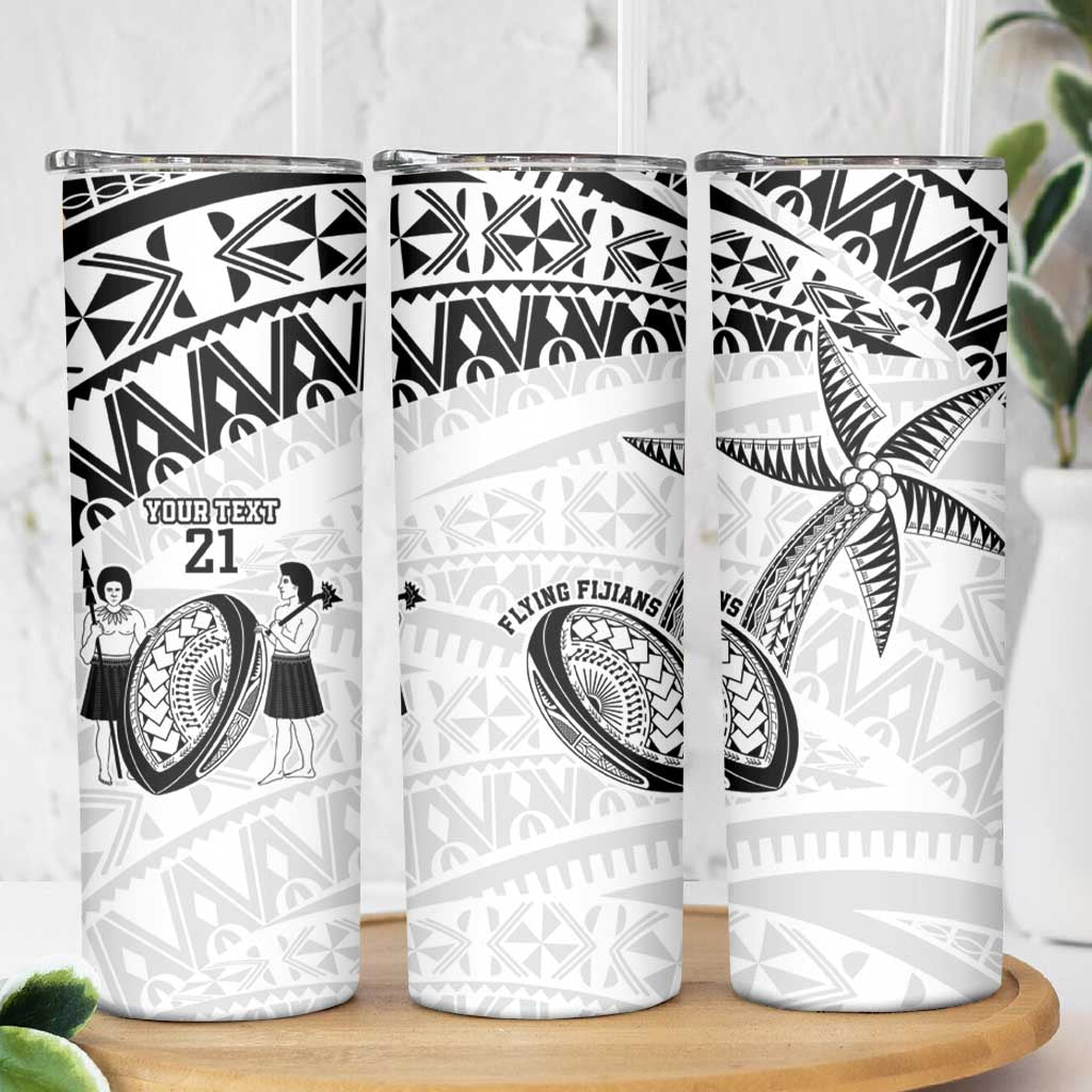 Custom Fiji Rugby Pacific Skinny Tumbler Polynesian Palm Tattoo LT9 - Polynesian Pride