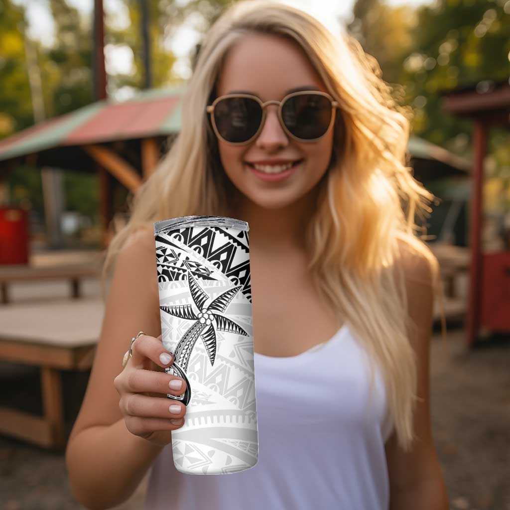 Custom Fiji Rugby Pacific Skinny Tumbler Polynesian Palm Tattoo LT9 - Polynesian Pride
