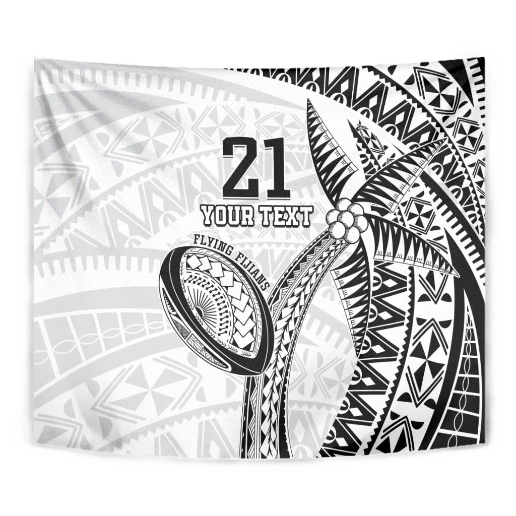 Custom Fiji Rugby Pacific Tapestry Polynesian Palm Tattoo