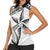 Custom Fiji Rugby Pacific Women Sleeveless Polo Shirt Polynesian Palm Tattoo