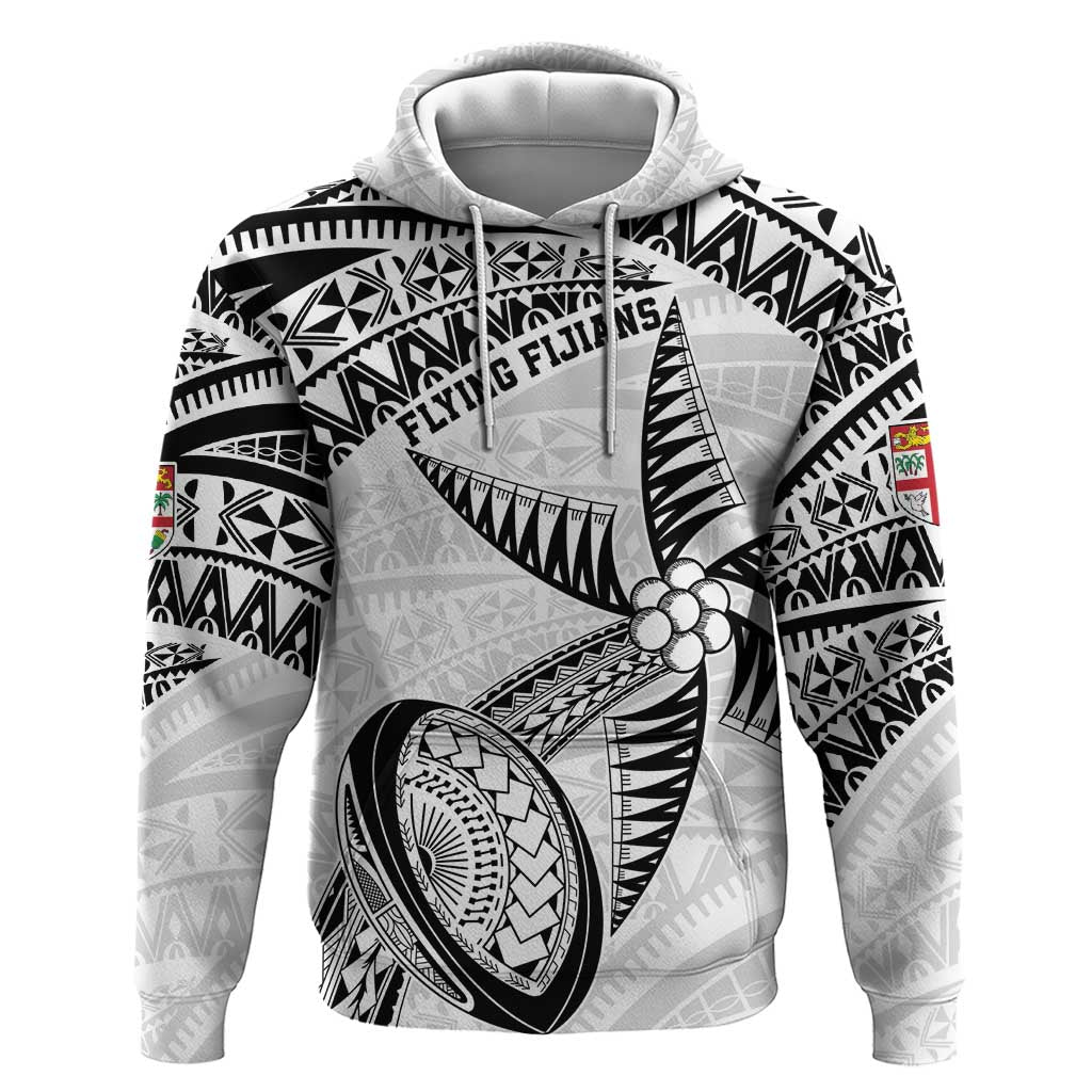 Custom Fiji Rugby Pacific Zip Hoodie Polynesian Palm Tattoo