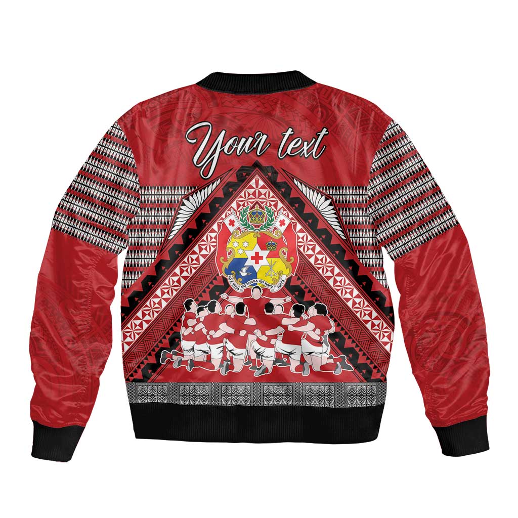 Personalised Tonga Rugby Pacific Bomber Jacket Ikale Tahi Sipi Tau