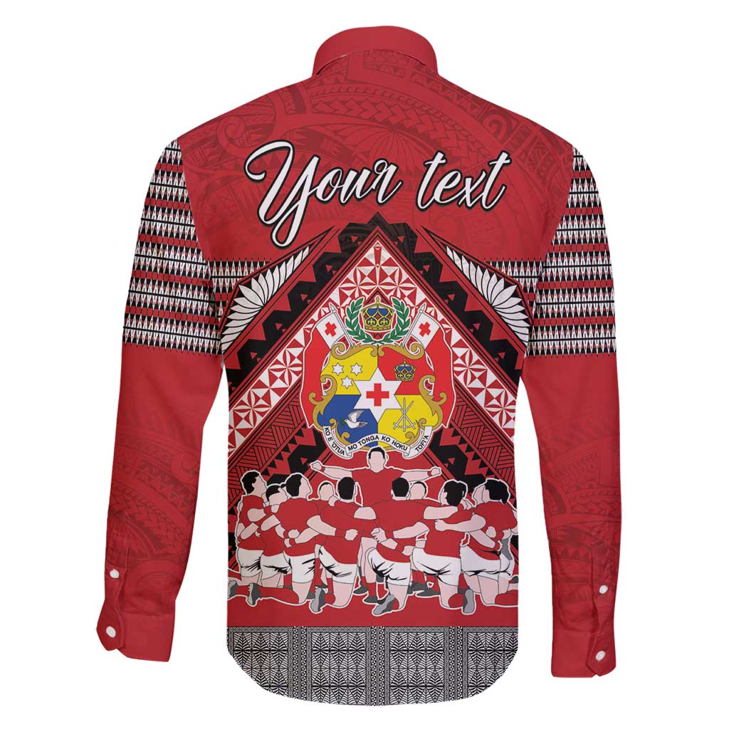 Personalised Tonga Rugby Pacific Family Matching Off Shoulder Maxi Dress and Hawaiian Shirt Ikale Tahi Sipi Tau