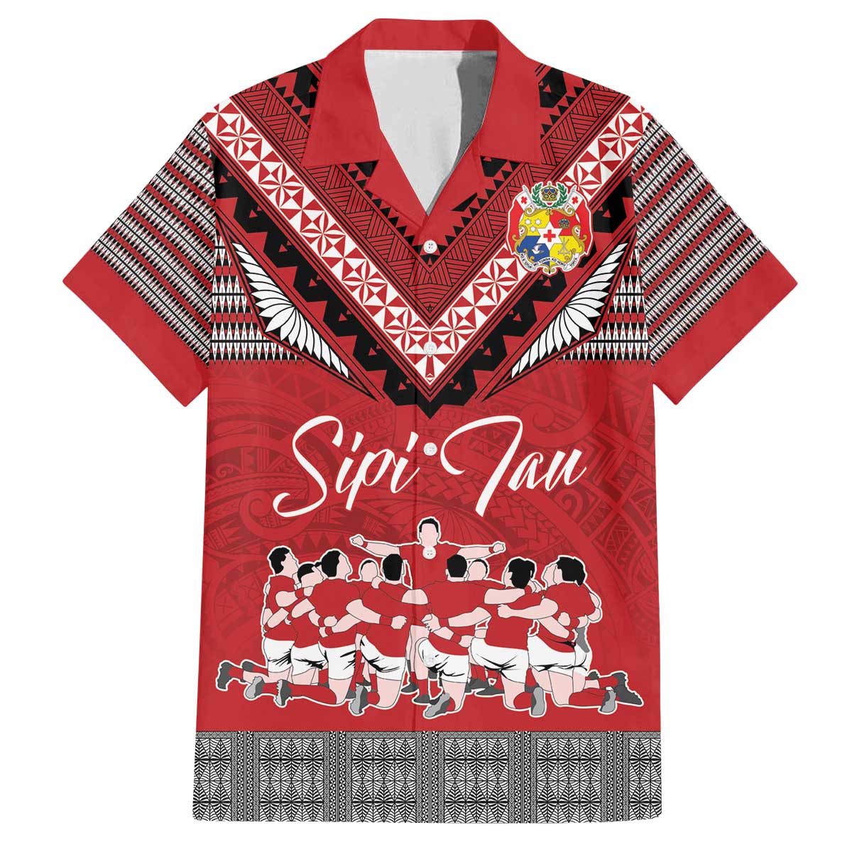 Personalised Tonga Rugby Pacific Family Matching Puletasi and Hawaiian Shirt Ikale Tahi Sipi Tau