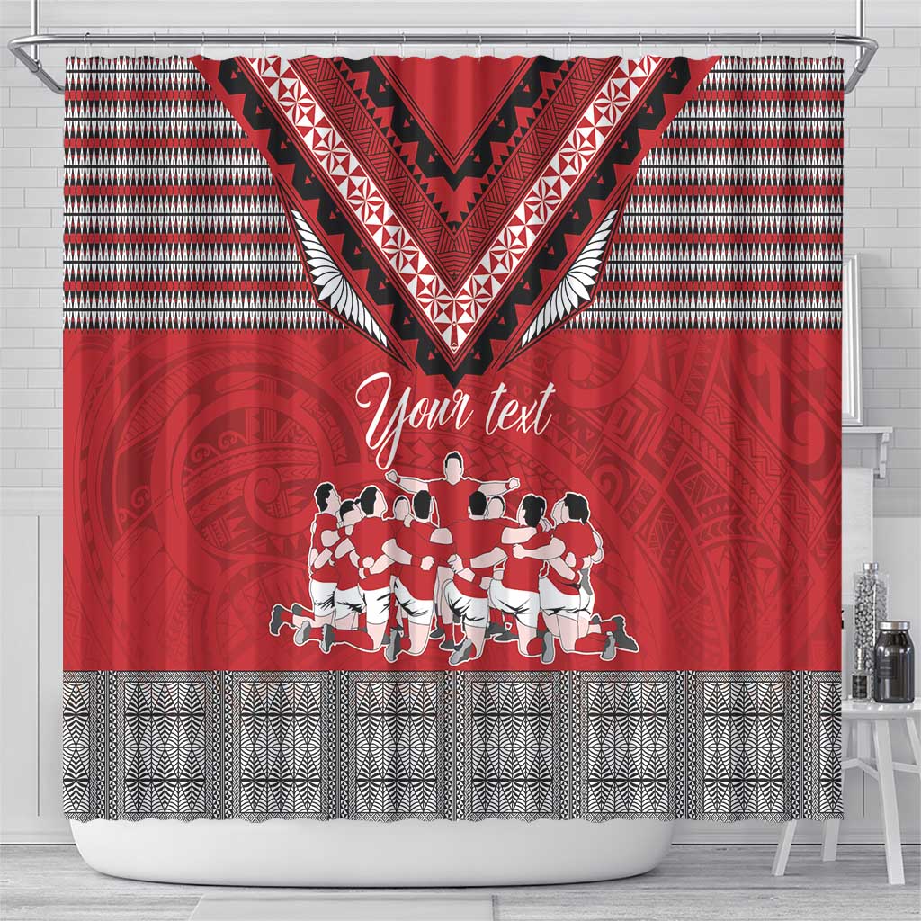 Personalised Tonga Rugby Pacific Shower Curtain Ikale Tahi Sipi Tau