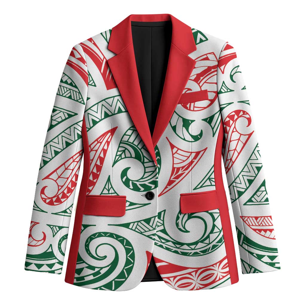 New Zealand Kowhaiwhai Christmas Blazer Traditional Maori Koru Pattern - Polynesian Pride