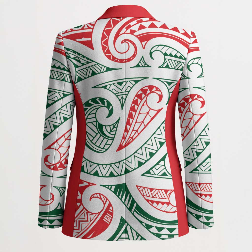New Zealand Kowhaiwhai Christmas Blazer Traditional Maori Koru Pattern - Polynesian Pride
