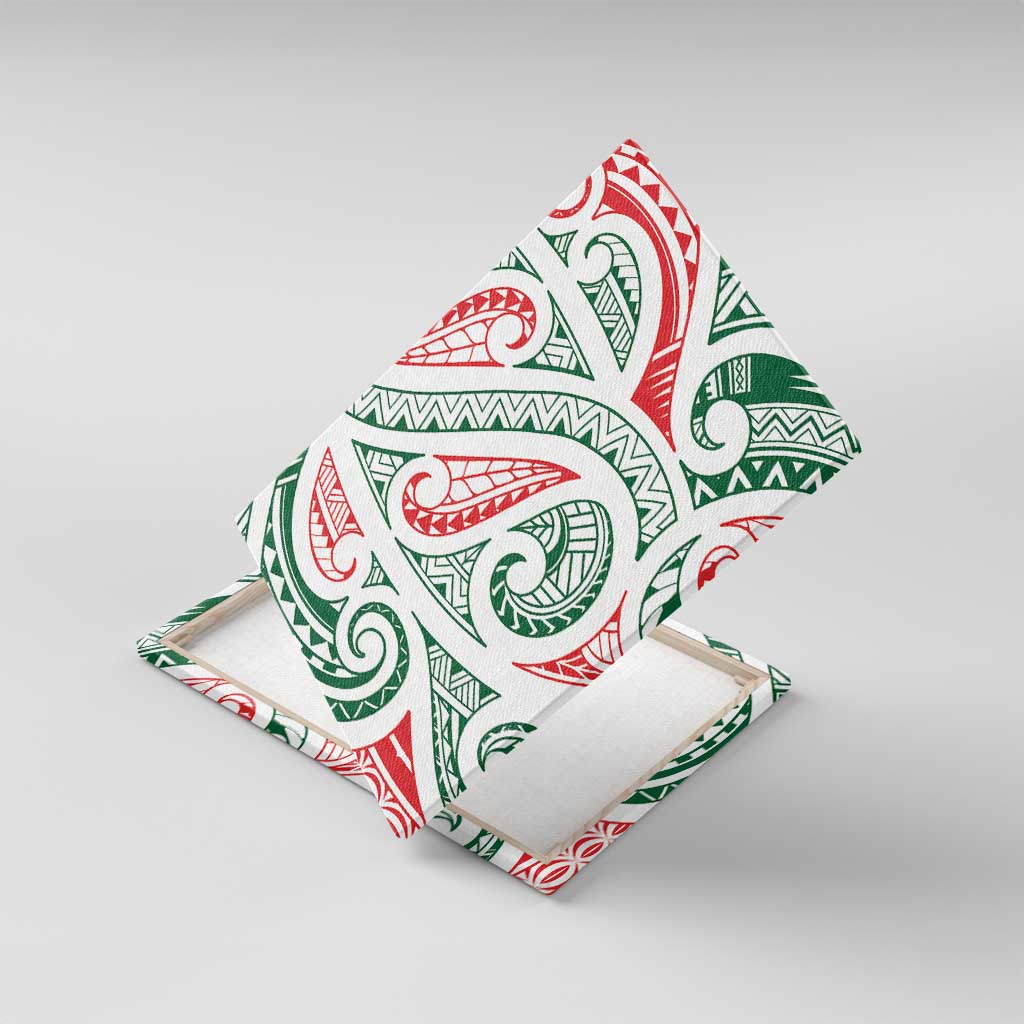 New Zealand Kowhaiwhai Christmas Canvas Wall Art Traditional Maori Koru Pattern - Polynesian Pride