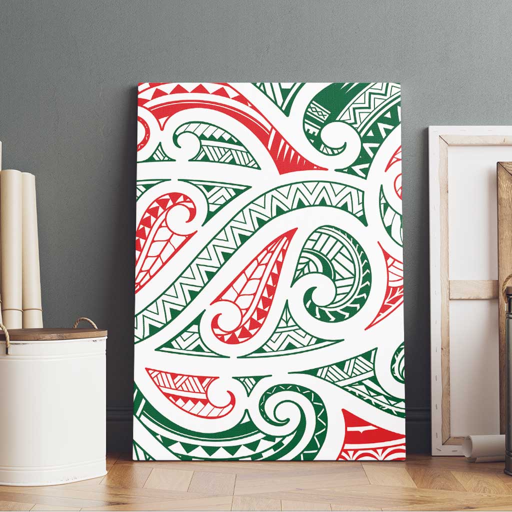 New Zealand Kowhaiwhai Christmas Canvas Wall Art Traditional Maori Koru Pattern - Polynesian Pride