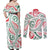 New Zealand Kowhaiwhai Christmas Couples Matching Off Shoulder Maxi Dress and Long Sleeve Button Shirt Traditional Maori Koru Pattern - Polynesian Pride