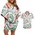 New Zealand Kowhaiwhai Christmas Couples Matching Off Shoulder Short Dress and Hawaiian Shirt Traditional Maori Koru Pattern - Polynesian Pride