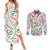 New Zealand Kowhaiwhai Christmas Couples Matching Summer Maxi Dress and Long Sleeve Button Shirt Traditional Maori Koru Pattern - Polynesian Pride