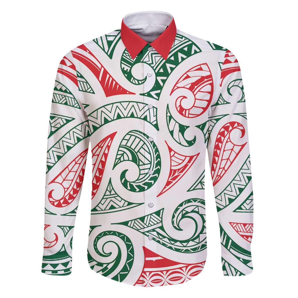 New Zealand Kowhaiwhai Christmas Family Matching Puletasi and Hawaiian Shirt Traditional Maori Koru Pattern - Polynesian Pride