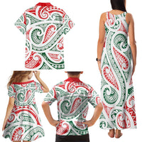 New Zealand Kowhaiwhai Christmas Family Matching Tank Maxi Dress and Hawaiian Shirt Traditional Maori Koru Pattern - Polynesian Pride