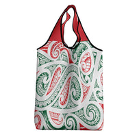 New Zealand Kowhaiwhai Christmas Grocery Bag Traditional Maori Koru Pattern - Polynesian Pride