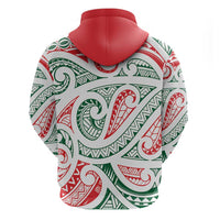 New Zealand Kowhaiwhai Christmas Hoodie Traditional Maori Koru Pattern - Polynesian Pride