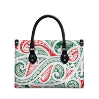 New Zealand Kowhaiwhai Christmas Leather Bag Traditional Maori Koru Pattern - Polynesian Pride