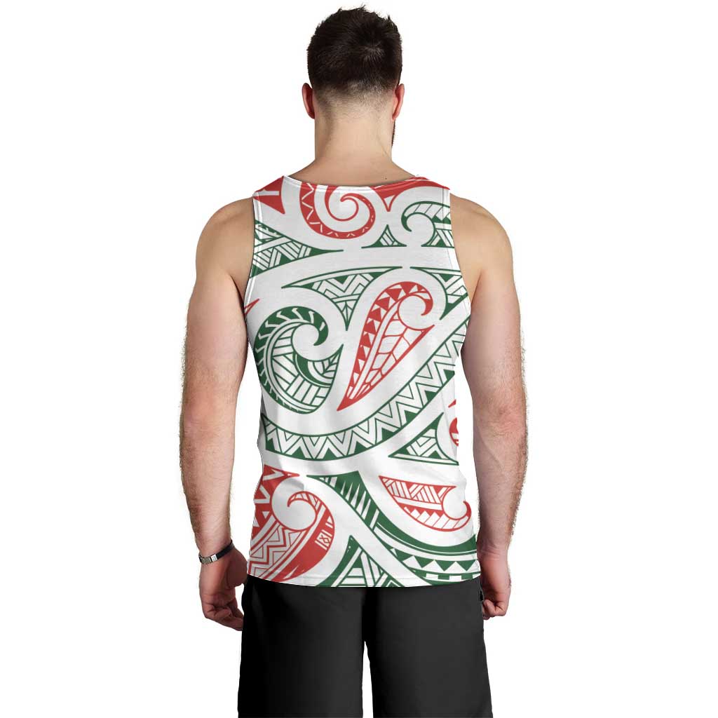 New Zealand Kowhaiwhai Christmas Men Tank Top Traditional Maori Koru Pattern - Polynesian Pride