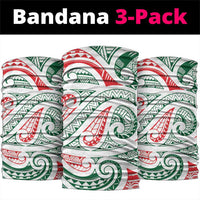 New Zealand Kowhaiwhai Christmas Neck Gaiter Traditional Maori Koru Pattern - Polynesian Pride