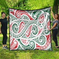 New Zealand Kowhaiwhai Christmas Quilt Traditional Maori Koru Pattern - Polynesian Pride