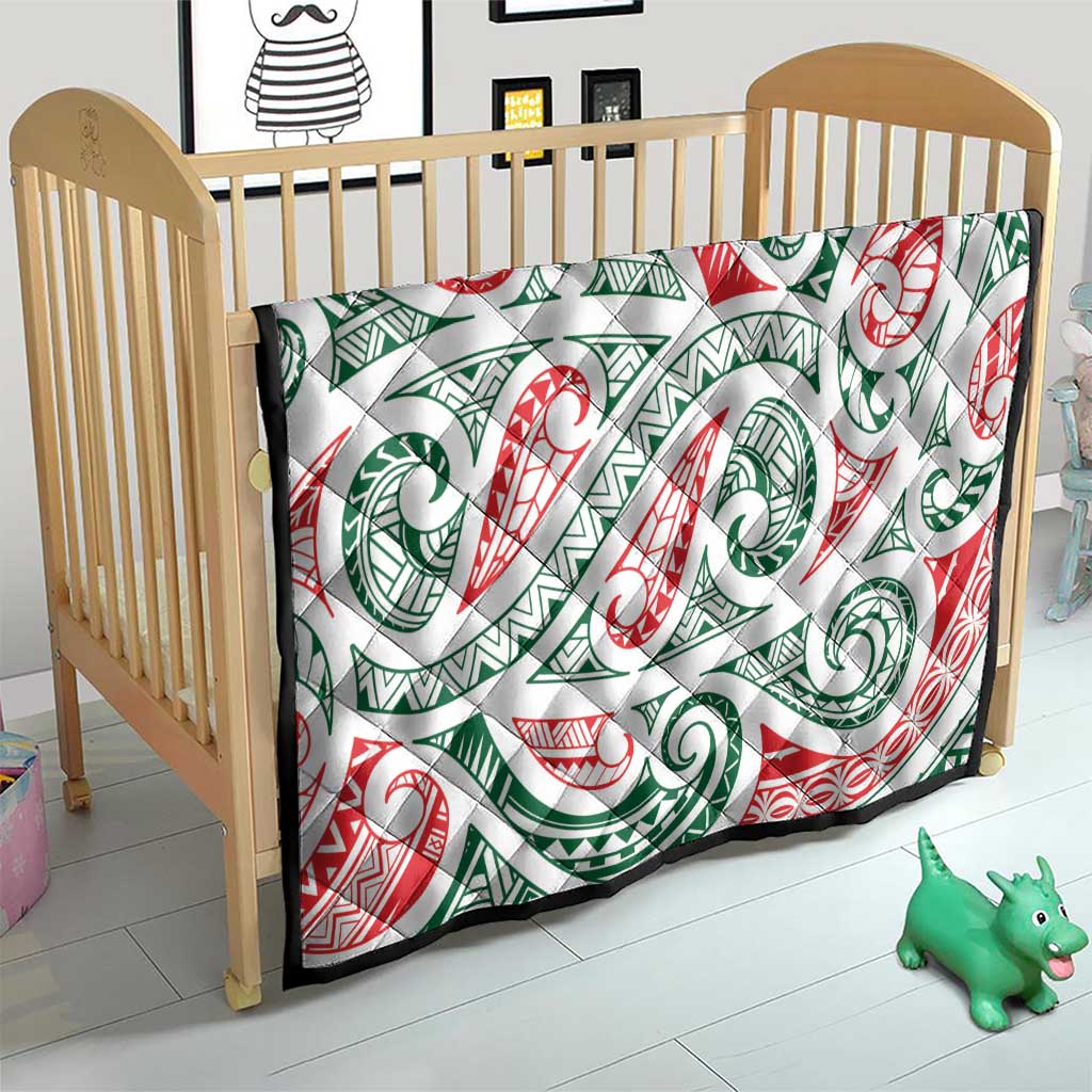 New Zealand Kowhaiwhai Christmas Quilt Traditional Maori Koru Pattern - Polynesian Pride