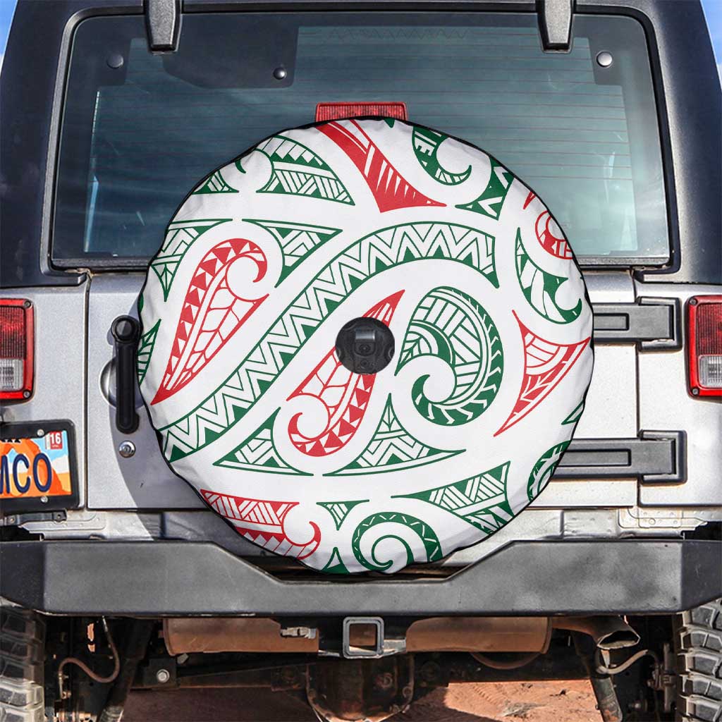 New Zealand Kowhaiwhai Christmas Spare Tire Cover Traditional Maori Koru Pattern - Polynesian Pride