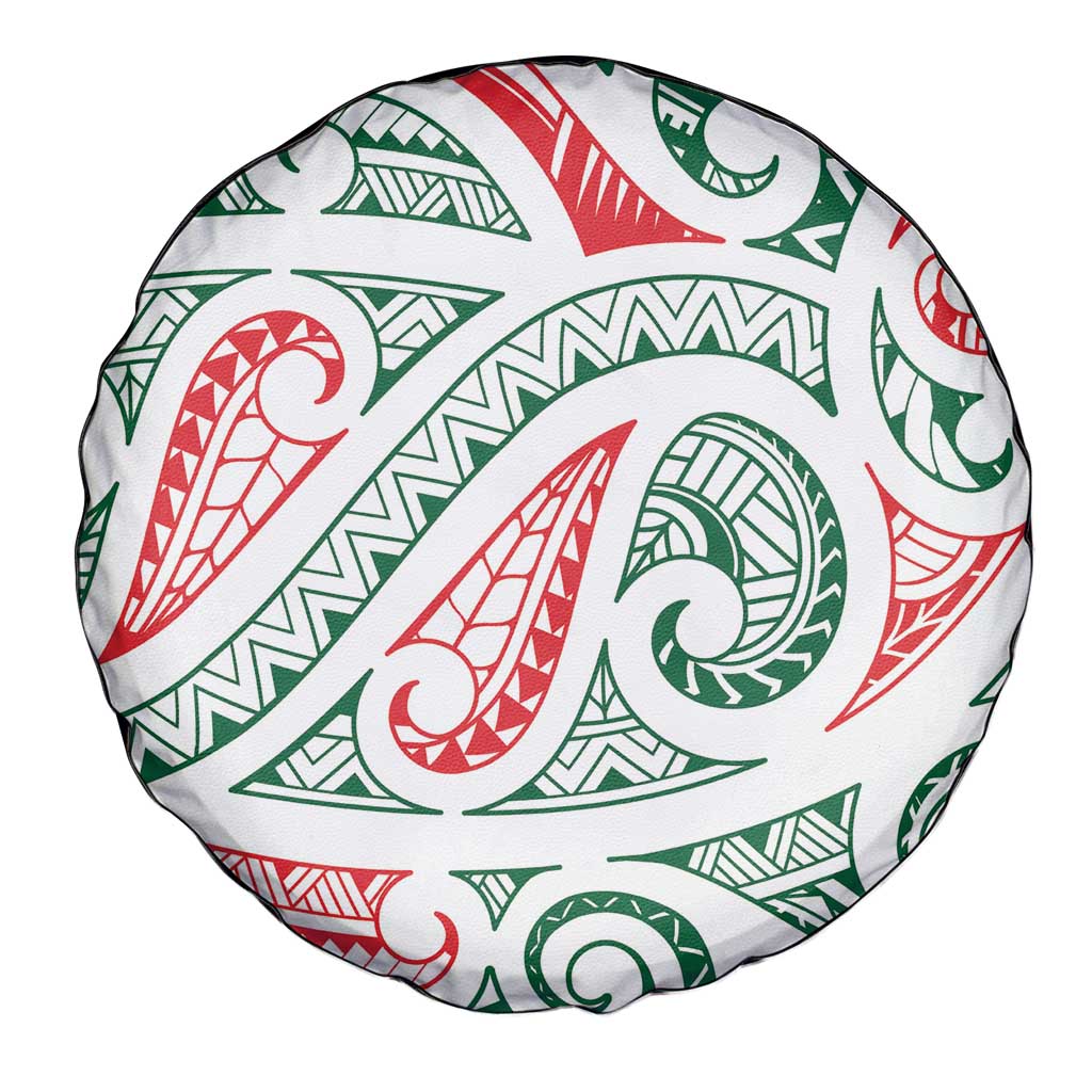 New Zealand Kowhaiwhai Christmas Spare Tire Cover Traditional Maori Koru Pattern - Polynesian Pride