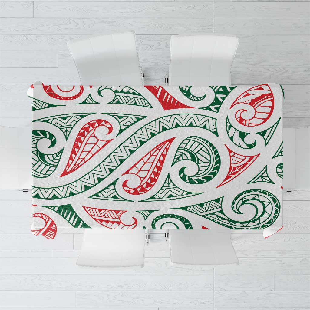 New Zealand Kowhaiwhai Christmas Tablecloth Traditional Maori Koru Pattern - Polynesian Pride