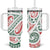 New Zealand Kowhaiwhai Christmas Tumbler With Handle Traditional Maori Koru Pattern - Polynesian Pride