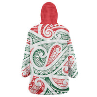 New Zealand Kowhaiwhai Christmas Wearable Blanket Hoodie Traditional Maori Koru Pattern - Polynesian Pride