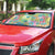 Hawaiian Palaka Auto Sun Shade Hibiscus Palm Leaf Pattern - Polynesian Pride