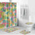 Hawaiian Palaka Bathroom Set Hibiscus Palm Leaf Pattern - Polynesian Pride