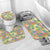Hawaiian Palaka Bathroom Set Hibiscus Palm Leaf Pattern - Polynesian Pride