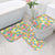 Hawaiian Palaka Bathroom Set Hibiscus Palm Leaf Pattern - Polynesian Pride