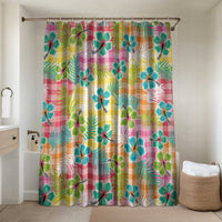 Hawaiian Palaka Bathroom Set Hibiscus Palm Leaf Pattern - Polynesian Pride