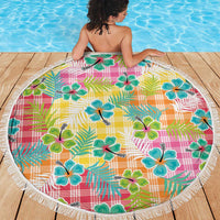 Hawaiian Palaka Beach Blanket Hibiscus Palm Leaf Pattern - Polynesian Pride