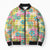 Hawaiian Palaka Bomber Puffer Jacket Hibiscus Palm Leaf Pattern - Polynesian Pride