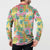Hawaiian Palaka Button Sweatshirt Hibiscus Palm Leaf Pattern - Polynesian Pride