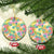 Hawaiian Palaka Ceramic Ornament Hibiscus Palm Leaf Pattern - Polynesian Pride